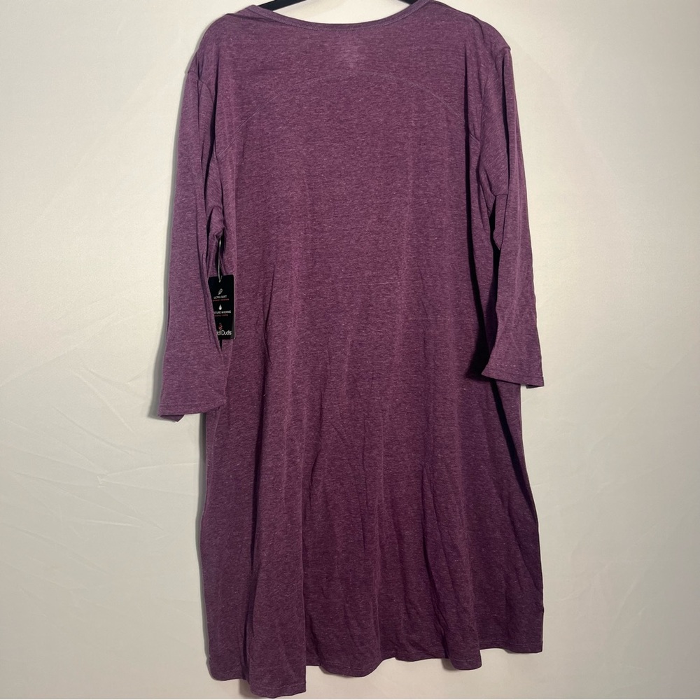 Plus Size Cuddl Duds Essentials 3/4 Sleeve Sleepshirt Sz 1X NWT - Picture 4 of 8